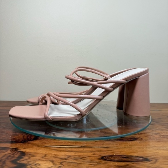 NINE WEST Strappy Open Toe Heel Sandals Platform Block Heels Size 13 - Picture 3 of 15